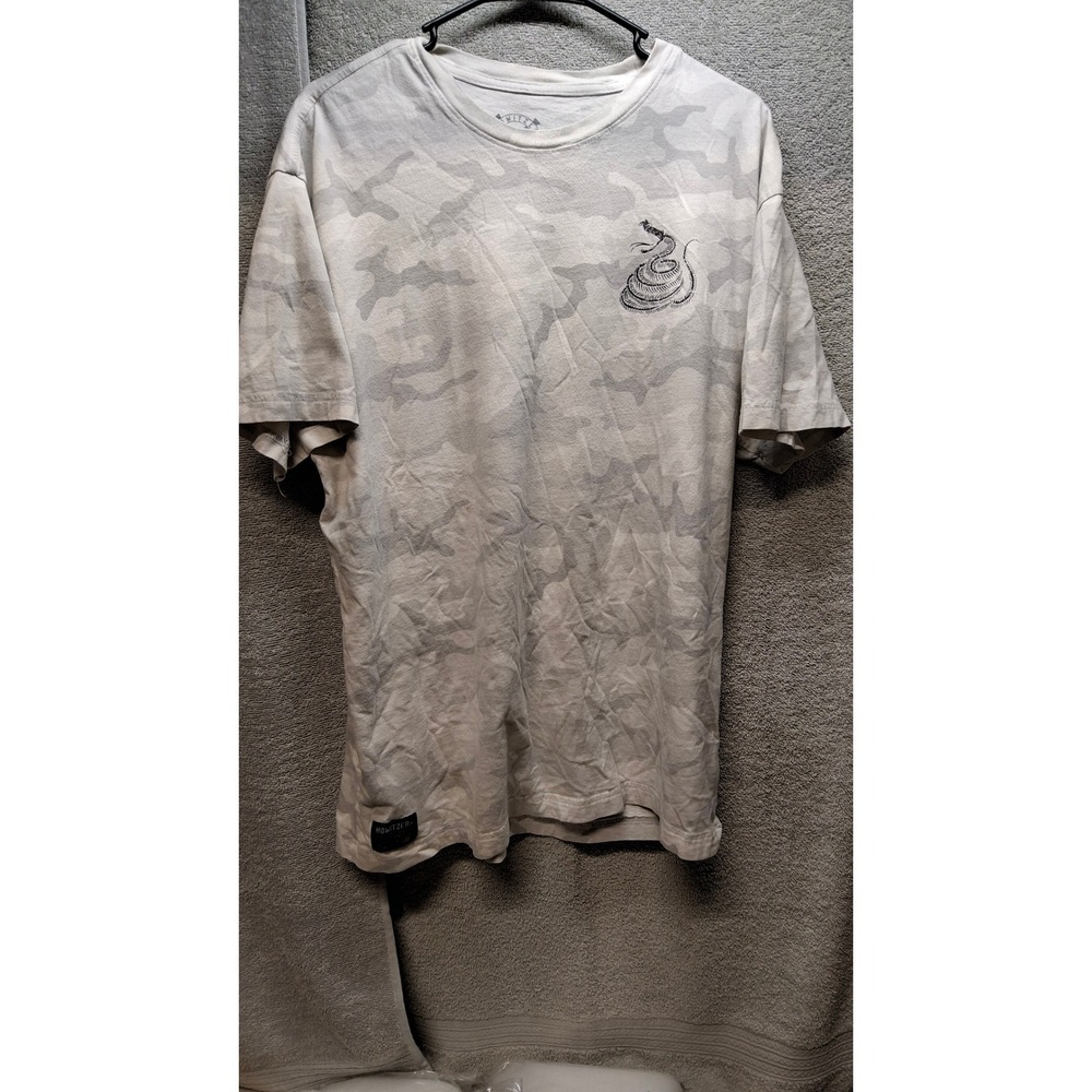 Howitzer Mens T-Shirt 2XL Grey White Camo Dont Tread On Me Snake Graphic Tee(B2)